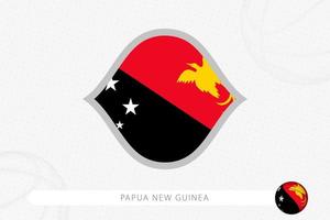 papua ny guinea flagga för basketboll konkurrens på grå basketboll bakgrund. vektor