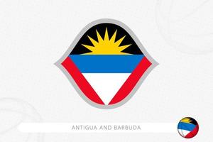antigua och barbuda flagga för basketboll konkurrens på grå basketboll bakgrund. vektor