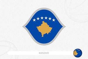 kosovo flagga för basketboll konkurrens på grå basketboll bakgrund. vektor