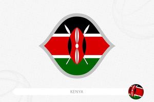 kenia-flagge für basketballwettbewerb auf grauem basketballhintergrund. vektor