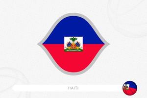haiti-flagge für basketballwettbewerb auf grauem basketballhintergrund. vektor