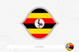 uganda flagga för basketboll konkurrens på grå basketboll bakgrund. vektor