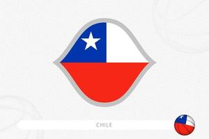 chilenische Flagge für Basketballwettbewerb auf grauem Basketballhintergrund. vektor