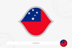 samoa-flagge für basketballwettbewerb auf grauem basketballhintergrund. vektor