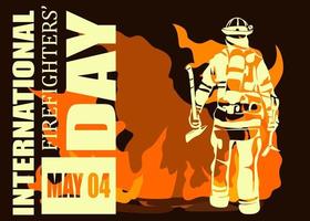 Feuerwehrmann-Silhouette-Vektorillustration, als Banner, Poster oder Vorlage für den internationalen Tag der Feuerwehrleute. vektor