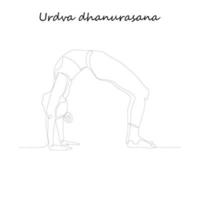 kontinuierliche Linienzeichnung. junge Frau, die Yoga-Übungen macht, Silhouettenbild. einzeilig gezeichnete illustration.cdr vektor