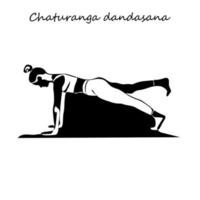 kontinuierliche Linienzeichnung. junge Frau, die Yoga-Übungen macht, Silhouettenbild. eine linie gezeichnete schwarz-weiß-illustration vektor