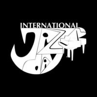 Internationaler Jazz-Tag-Musik-Negativraum-Stil-Vektor-Poster vektor