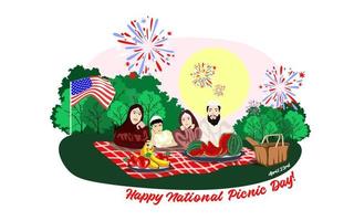 internationale und nationale picknicktag-vektorillustration. vektor