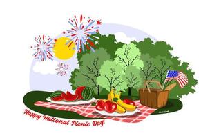 internationale und nationale picknicktag-vektorillustration. vektor