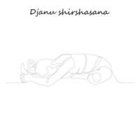 kontinuierliche Linienzeichnung. junge Frau, die Yoga-Übungen macht, Silhouettenbild. einzeilig gezeichnete illustration.cdr vektor