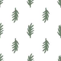 gröna blad seamless mönster. vektor handritad botanisk illustration. ganska scandi stil för tyg, textil, tapeter. digitalt papper i vit bakgrund