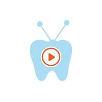 dental TV vektor logotyp design mall. tand och tv ikon design.