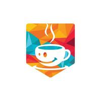 leende kaffe logotyp vektor illustration design.