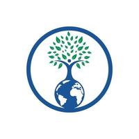 globale menschliche Baum-Vektor-Logo-Design-Vorlage. vektor