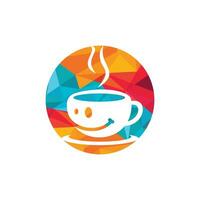 leende kaffe logotyp vektor illustration design.