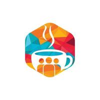 kaffe människor vektor logotyp design. Kafé eller restaurang symbol.