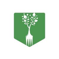 gaffel träd vektor logotyp design. restaurang och jordbruk logotyp begrepp.