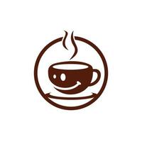 Lächeln, Kaffee, Logo, Vektorgrafik, Design. vektor