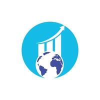 Weltstatistik-Vektor-Logo-Design-Vorlage. World Finance-Logo-Design-Konzept. vektor