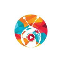 globales TV-Vektor-Logo-Design-Konzept. Weltfernsehen-Icon-Design. vektor