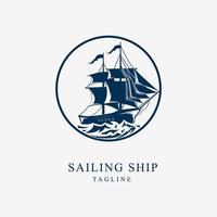 Segelschiff-Logo-Silhouette, dieses Design eignet sich für alle Arten von Unternehmen vektor