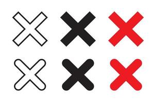 Buchstabe x Symbolvektor. Kreuz, falsch, Fehlerzeichensymbol vektor