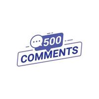 500 kommentarer social media baner mall vektor illustration