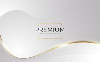 lyxig vit och guld bakgrund med gyllene linjer och papperssnitt stil. premium grå och guld bakgrund för pris, nominering, ceremoni, formell inbjudan eller certifikatdesign vektor