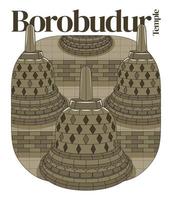 borobudur tempel i vektor illustration