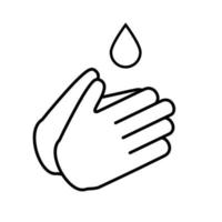 Handwaschlinie Symbol, Zeichen auf weißem Hintergrund für Ihr Design vektor