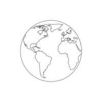 Globus Erde Symbol Leitung, Zeichen auf weißem Hintergrund für Ihr Design vektor