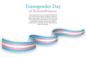 schwenkendes Band oder Banner mit Transgender-Stolzflagge vektor