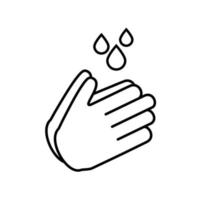 Handwaschlinie Symbol, Zeichen auf weißem Hintergrund für Ihr Design vektor