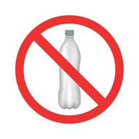 Nej plast vatten flaska linje ikon. logotyp isolerat vektor