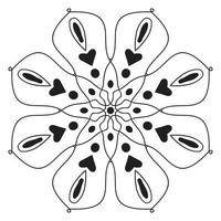 Süßes Mandala. dekorative runde gekritzelblume lokalisiert auf weißem hintergrund vektor