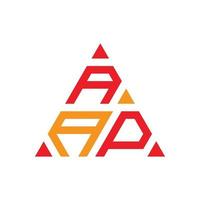 aap-Dreieck-Logo-Design-Monogramm, aap-Dreieck-Vektor-Logo, aap mit Dreiecksform, aap-Vorlage mit passender Farbe, aap-Dreieck-Logo einfach, elegant, aap-Luxus-Logo, vektor