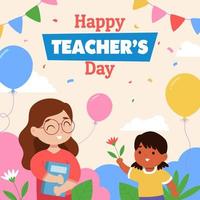 glad lärares dag firande vektor