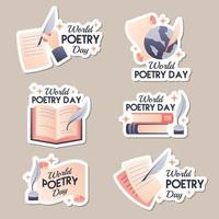 Sticker-Sammlung zum Tag der Poesie vektor