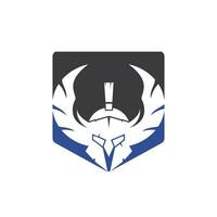 spartanischer Krieger mit Flügeln, Vektor-Logo-Design. Krieger-Ritter-Logo-Konzept-Design. vektor