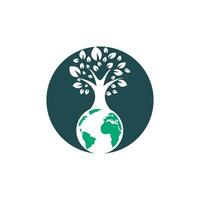 klot träd vektor logotyp design mall. planet och eco symbol eller ikon.