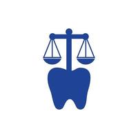 dental lag vektor logotyp design. tand och balans ikon design.