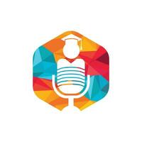 Student-Podcast-Vektor-Logo-Symbol-Design. Bildungs-Podcast-Logo-Konzept. vektor