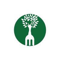 Gabelbaum-Vektor-Logo-Design. Logo-Konzept für Restaurant und Landwirtschaft. vektor