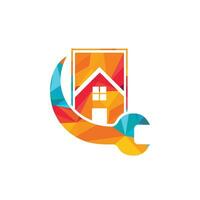 Haus Reparatur Vektor-Logo-Design-Vorlage. Logo-Design für den Restaurierungs- und Renovierungsservice von Häusern. vektor