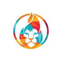 Löwe-Feuer-Vektor-Logo-Design-Vorlage. kreatives löwenfeuer oder löwenflammenlogo-designkonzept. vektor