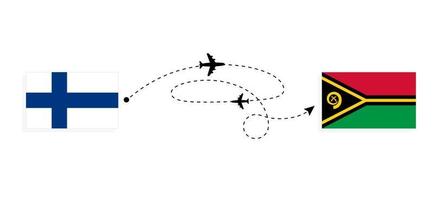 flyg och resa från finland till vanuatu förbi passagerare flygplan resa begrepp vektor