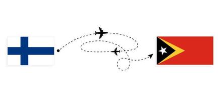 flyg och resa från finland till öst timor förbi passagerare flygplan resa begrepp vektor