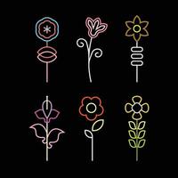 Neonblumen ClipArt vektor