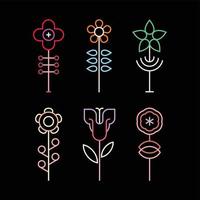 Neonblumen ClipArt vektor